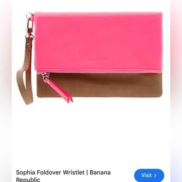 Banana Republic Pink and Tan Clutch - Picture 1 of 5